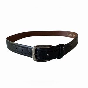 BOSCA |  Black Leather Men's Belt | Size 34